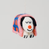 Mimi, Dog Under Blanket Felt Hanging Decoration