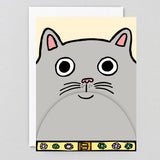 Cat Big Mouth Fold Out Mouth Kids Birthday Card