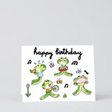 Happy Birthday Frog Band Kids Birthday Card