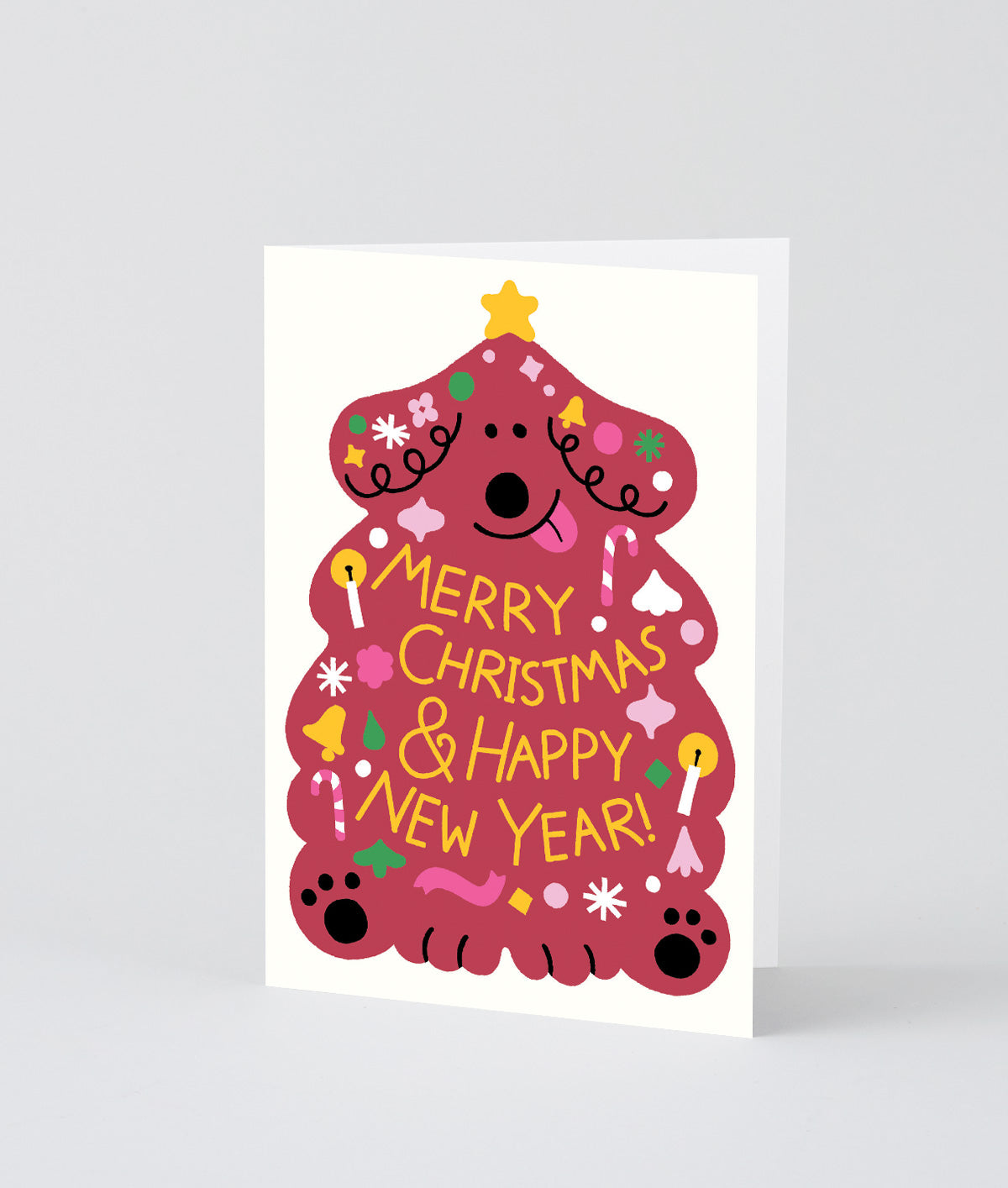 Merry Christmas and Happy New Year Dog Christmas Card