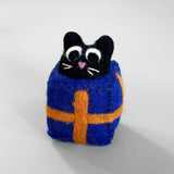 Roland, Cat in a Blue Box Felt Hanging Decoration
