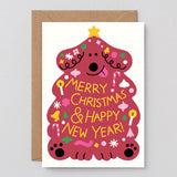 Merry Christmas and Happy New Year Dog Christmas Card