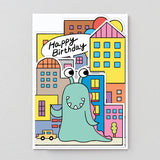 Mega Monsters Birthday Fold Out Card
