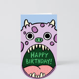 Monster Big Mouth Fold Out Kids Birthday Card