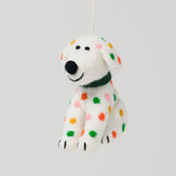 Chip, Coloured Spotty Dog Felt Hanging Decoration