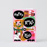 Happy Xmas Brass Band Embossed Card