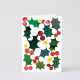 Holly Christmas Embossed Card