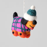 Toots, Dog in a Hat Felt Hanging Decoration