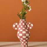 Onsen Check Teracotta Miniature Vase Hanging Ornament