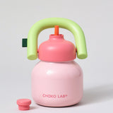 Chako Lab LinLin Insulated Water Bottle Pale Pink/Green