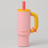 Chako Lab Bawang Insulated Ceramic Coated Drinking Tumbler Pink/Orange