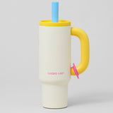 Chako Lab Bawang Insulated Ceramic Coated Drinking Tumbler Pale Yellow/Sky Blue