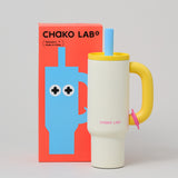 Chako Lab Bawang Insulated Ceramic Coated Drinking Tumbler Pale Yellow/Sky Blue