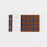 SHOGADO Koshi Mini Memo Pad Brown and Blue Grid
