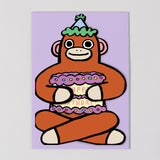 Monkey With Mini Card