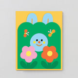 Rabbit In Burrow Fold Out Card