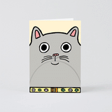Cat Big Mouth Fold Out Mouth Kids Birthday Card