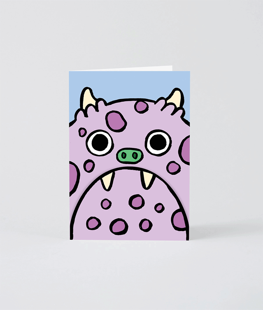 Monster Big Mouth Fold Out Kids Birthday Card