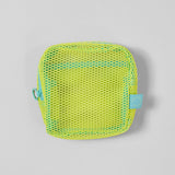 Neon Yellow/Aqua Square Mesh Pouch
