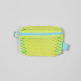 Neon Yellow/Aqua Mesh Mini Pouch
