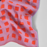 Squares Lilac/Warm Red Cotton Tea Towel