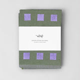 Squares Olive/Lilac Cotton Tea Towel