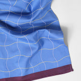 Wave Grid Blue Cotton Tea Towel