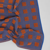 Squares Rust Orange/Blue Cotton Tea Towel