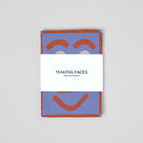 Making Faces Blue/Brown Tea Towel
