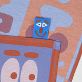 Making Faces Blue/Brown Tea Towel