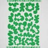 Super Clean Flowers Green/Natural Tea Towel
