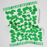 Super Clean Flowers Green/Natural Tea Towel