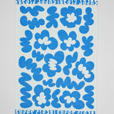 Super Clean Flowers Blue/Natural Tea Towel
