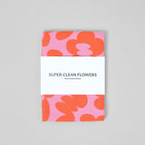 Super Clean Flowers Pink/Warm Red Tea Towel
