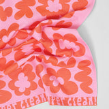 Super Clean Flowers Pink/Warm Red Tea Towel