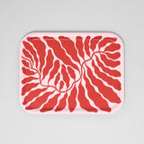 Leaves Red Rectangle Serving Tray