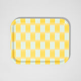 Yellow Blur Check Rectangle Tray