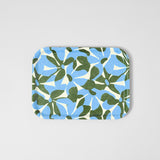 Flowers Blue/Green Small Rectangle Serving Tray