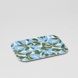 Flowers Blue/Green Small Rectangle Serving Tray