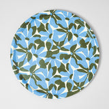 Flowers Blue/Green Round Serving Tray