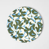 Flowers Natural/Green Small Round Serving Tray