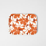 Flowers Rust Small Rectangle Serving Tray