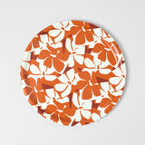 Flowers Rust Small Round Serving Tray