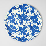 Flowers Blue Round Serving Tray