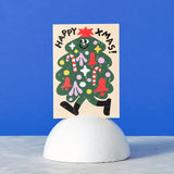 Happy Xmas Tree Embossed Card