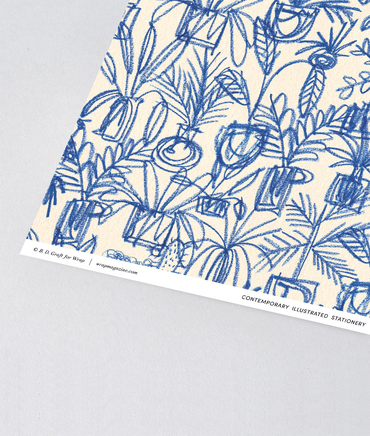 Plants Blue Wrapping Paper