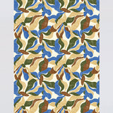 Floral Motif Blue Wrapping Paper
