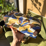 Floral Motif Blue Wrapping Paper