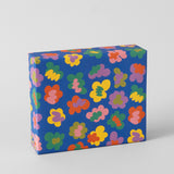 Flower Burst Blue Wrapping Paper