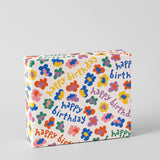 Happy Birthday Flower Burst Wrapping Paper